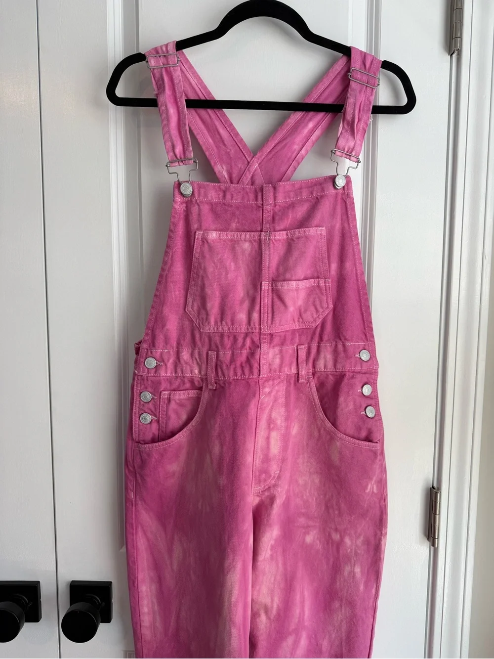 Free People We The Free Women’s Ziggy Denim Overall Straight Leg Electric Pick S - Picture 3 of 12